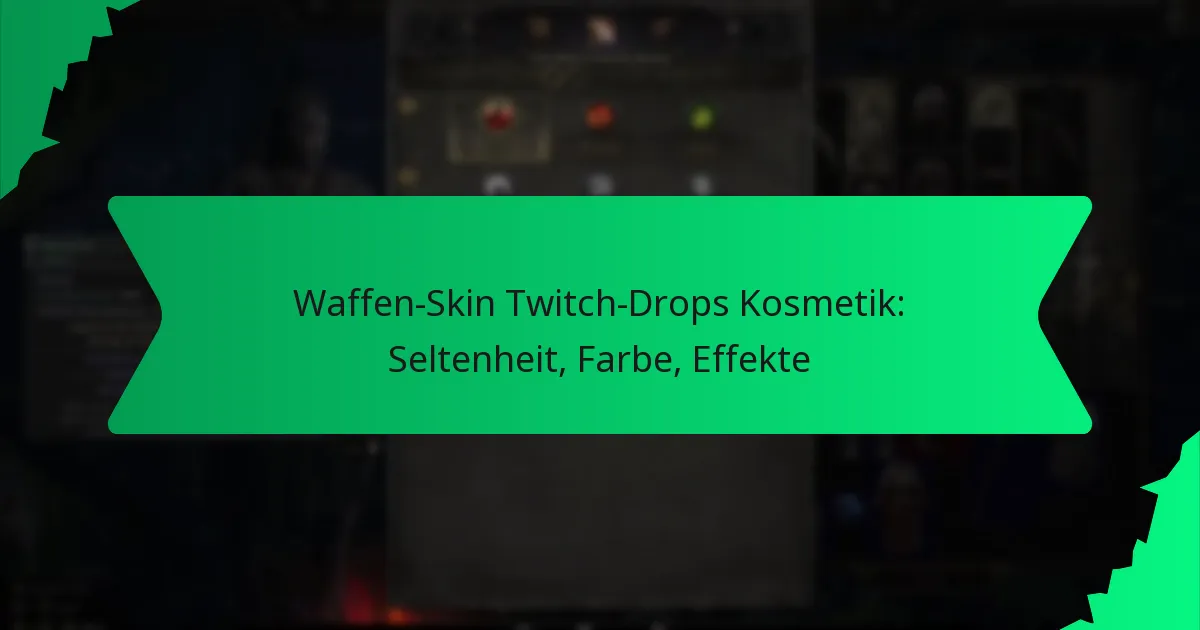 Waffen-Skin Twitch-Drops Kosmetik: Seltenheit, Farbe, Effekte