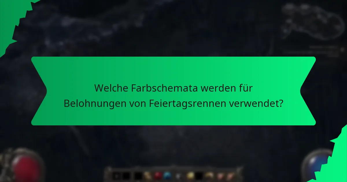 Welche Farbschemata werden für Belohnungen von Feiertagsrennen verwendet?