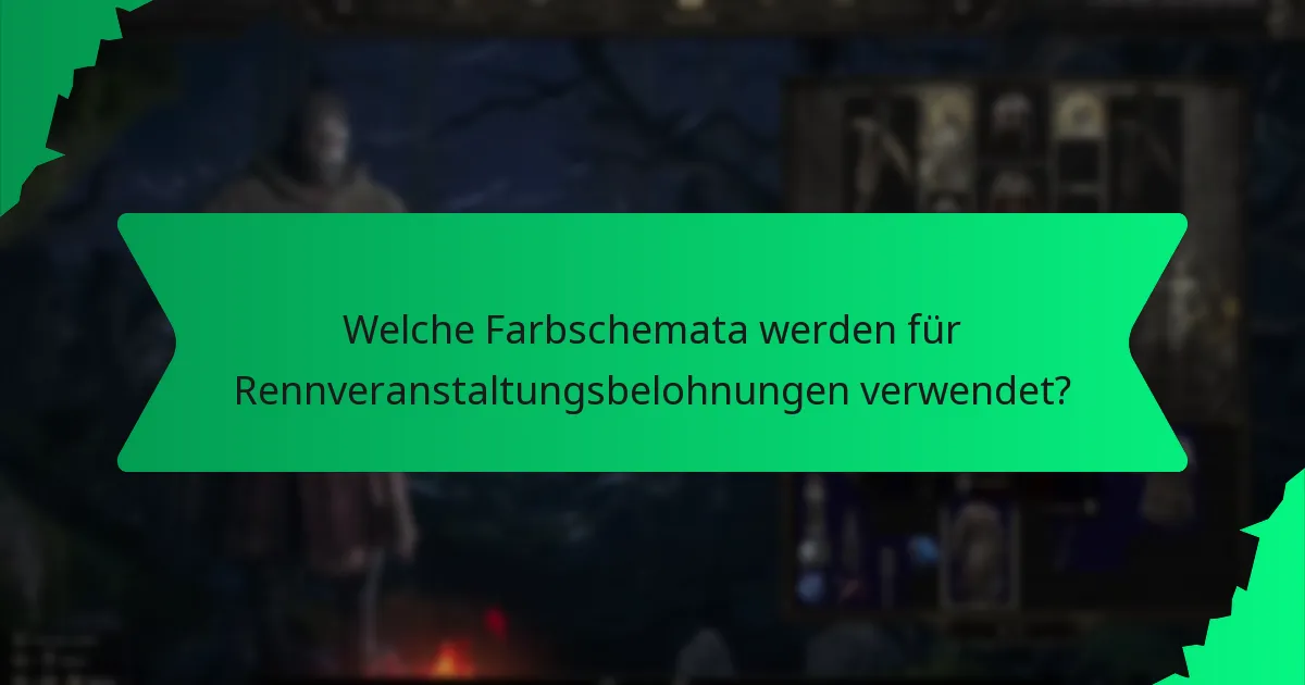 Welche Farbschemata werden für Rennveranstaltungsbelohnungen verwendet?