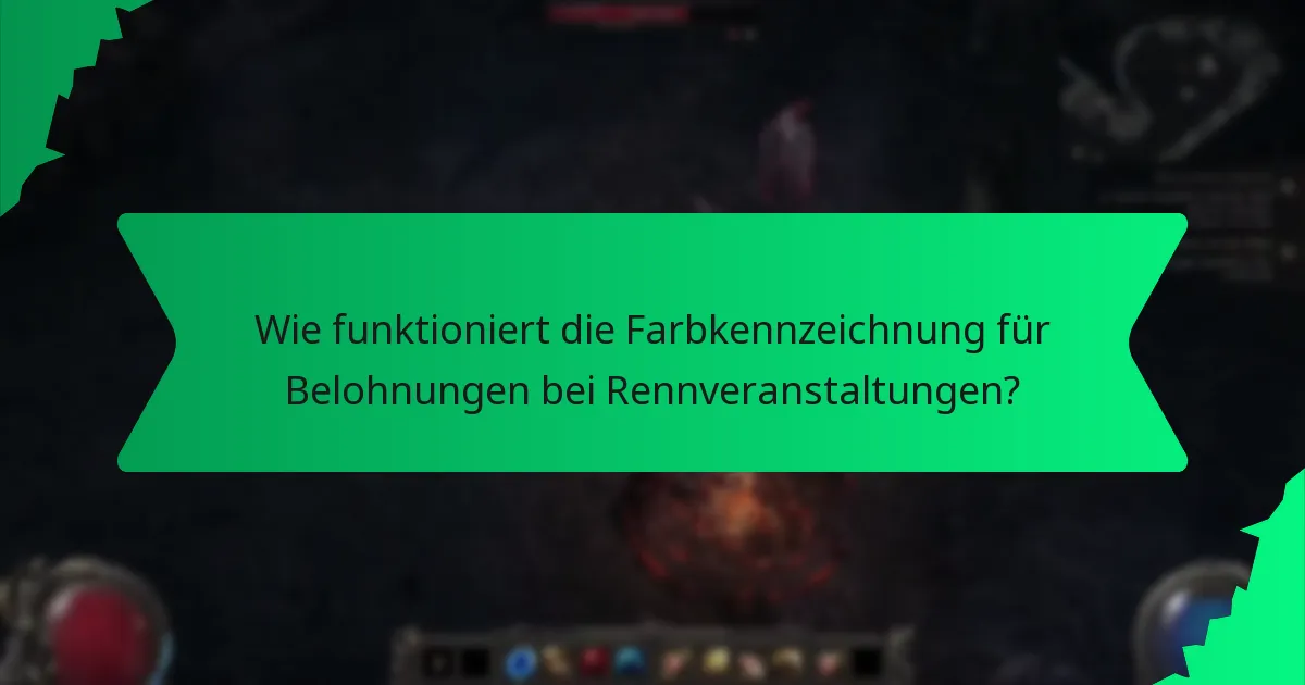 Wie funktioniert die Farbkennzeichnung für Belohnungen bei Rennveranstaltungen?