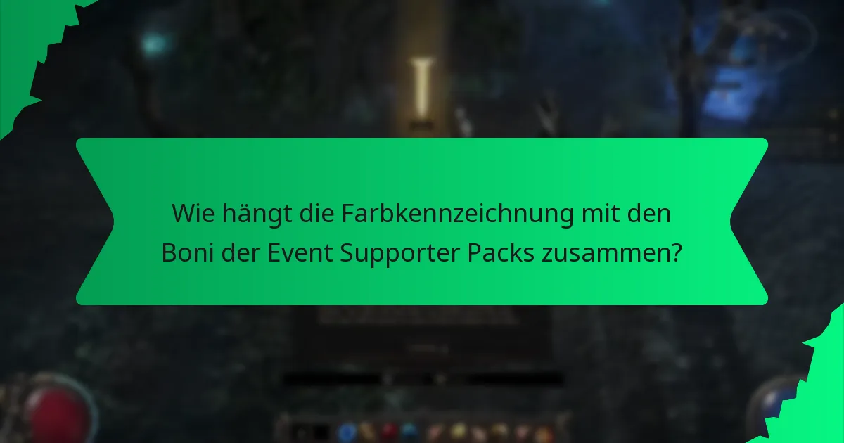Wie hängt die Farbkennzeichnung mit den Boni der Event Supporter Packs zusammen?